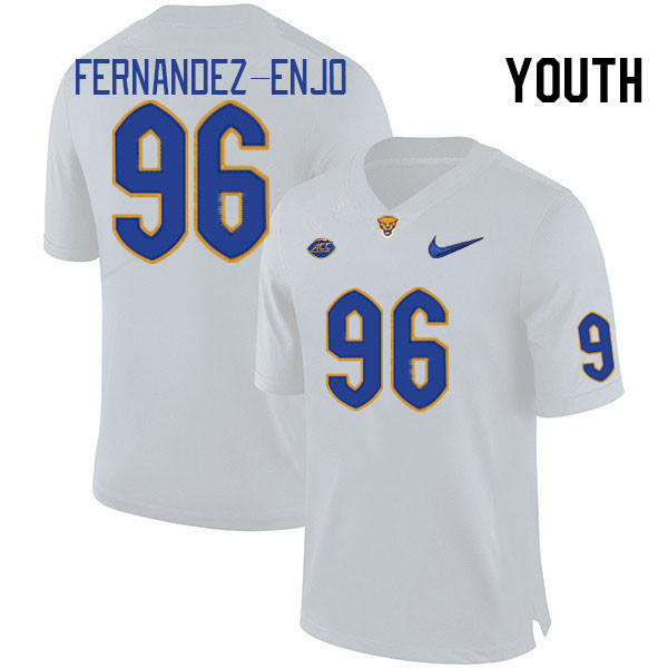 Youth #96 Franco Fernandez-Enjo Pitt Panthers College Football Jerseys Stitched Sale-White